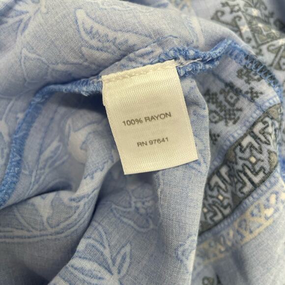 J. Jill Blouse Women’s Small Petite Blue Floral Button Front Sleeveless - Picture 6 of 6